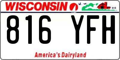 WI license plate 816YFH