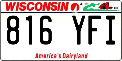 WI license plate 816YFI