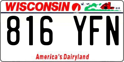 WI license plate 816YFN