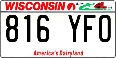 WI license plate 816YFO