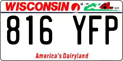 WI license plate 816YFP