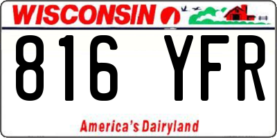 WI license plate 816YFR