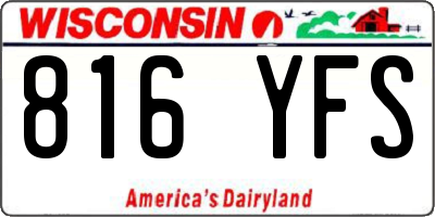 WI license plate 816YFS