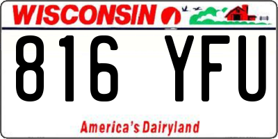 WI license plate 816YFU