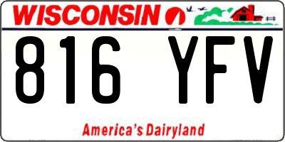 WI license plate 816YFV
