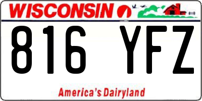 WI license plate 816YFZ