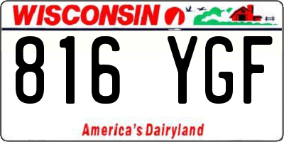 WI license plate 816YGF