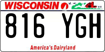 WI license plate 816YGH