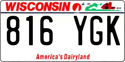 WI license plate 816YGK