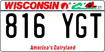 WI license plate 816YGT