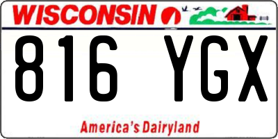 WI license plate 816YGX