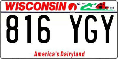 WI license plate 816YGY