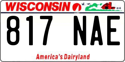 WI license plate 817NAE