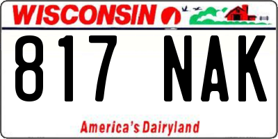 WI license plate 817NAK