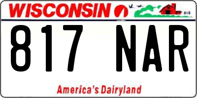 WI license plate 817NAR