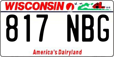 WI license plate 817NBG