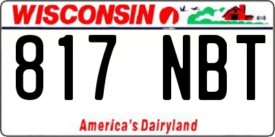 WI license plate 817NBT