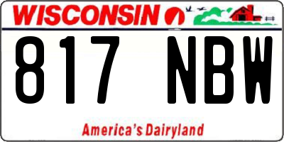 WI license plate 817NBW