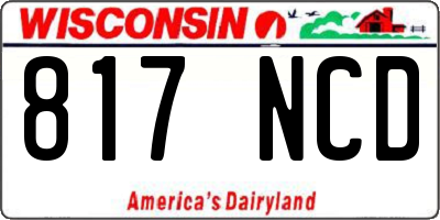 WI license plate 817NCD