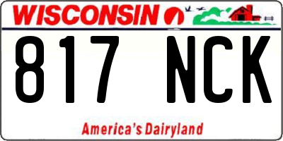 WI license plate 817NCK