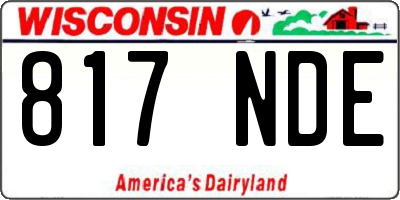 WI license plate 817NDE