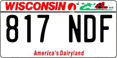 WI license plate 817NDF