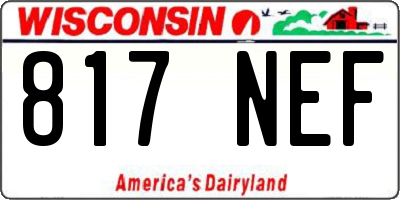 WI license plate 817NEF