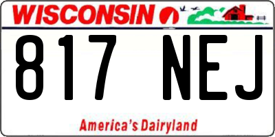 WI license plate 817NEJ