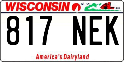 WI license plate 817NEK
