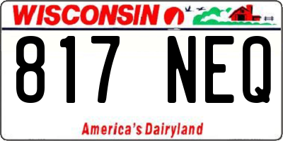 WI license plate 817NEQ