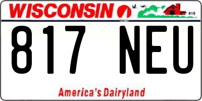 WI license plate 817NEU
