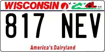 WI license plate 817NEV