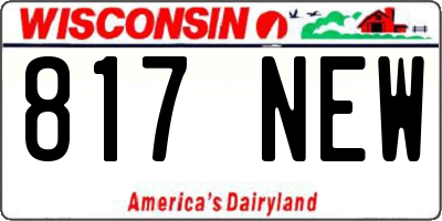 WI license plate 817NEW