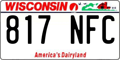 WI license plate 817NFC