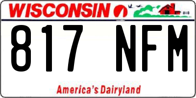 WI license plate 817NFM