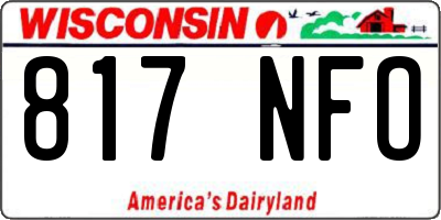 WI license plate 817NFO