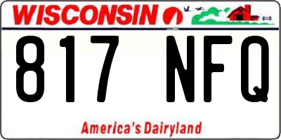 WI license plate 817NFQ
