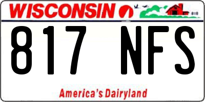 WI license plate 817NFS