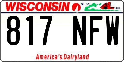 WI license plate 817NFW