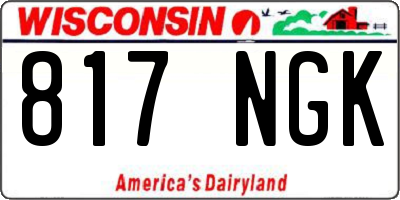 WI license plate 817NGK