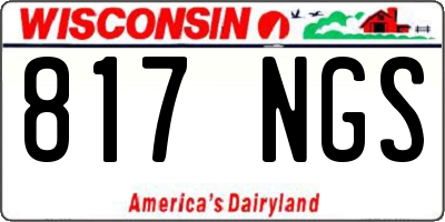 WI license plate 817NGS