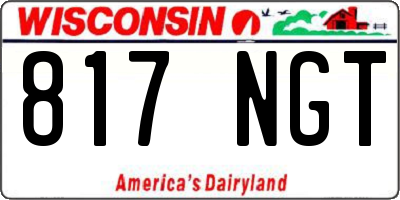 WI license plate 817NGT