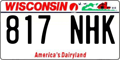 WI license plate 817NHK