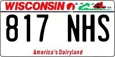 WI license plate 817NHS