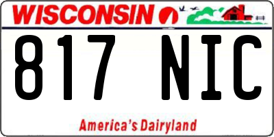 WI license plate 817NIC