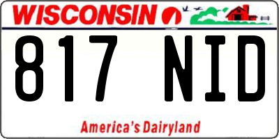 WI license plate 817NID