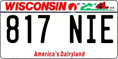 WI license plate 817NIE