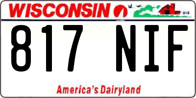 WI license plate 817NIF