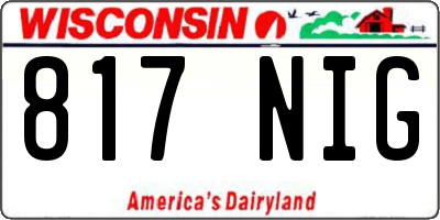 WI license plate 817NIG