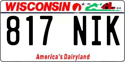 WI license plate 817NIK